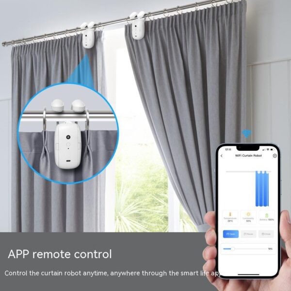 Wifi Curtain Robot Smart Home Roman Rod Electric Curtain Companion - Image 5